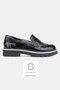 Women's Black Patent Leather Genuine Natural Leather Daily Loafer Shoes