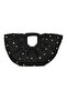 Women's Black Straw Stone Detailed Shoulder Bag with Adjustable Strap - 4