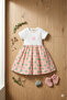 Girl's Floral Patterned Ribbed 100% Cotton Short Sleeve Summer Dress - 6