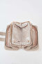 Women's Gonca Mink 3-Compartment Small Size Zipper and Snap Closure Handbag and Shoulder Bag - 5