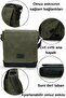 Western 7112 Khaki Green Water Resistant Waxed Canvas Postman Shoulder Laptop School Bag - 4