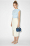 Women's Baby Blue Degaje Collar Lycra Blouse with Drawstring Detail on the Sides 6157 60286227 - 3