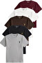 Men's 5-Pack T-Shirt 100% Cotton Single Jersey Comfortable Fit Basic T-Shirt Crew Neck Embroidered T-Shirt