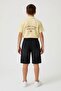 Yellow Back Patterned Short Sleeve Shirt and Jean Shorts Boys' 2-Piece Set 24027 - 5