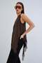 Bitter Brown Lace Detailed V-Neck Buttoned Woven Vest Alc-X15387 - 2