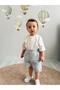 Gray 1-5 Years Old Baby Boy Modern Shorts Set - 4