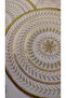 Gold Sequin and Embroidered Linen Cocktail Presentation Napkins, Pack of 2 | Authentic Mandala Series Luna–Double Stamp - 3