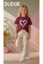 Girls' Stone Printed T-Shirt and Loose-Leg Pants Set - Holiday Collection