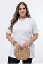 Women's Plus Size Short Sleeve Side Knot Detailed Blouse 2039-26 - 2