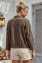 Light Brown Shirt Collar 3/4 Sleeve Buttoned Embroidered Hole Embroidery Cotton Oversize Woven Jacket 65 79 - 8