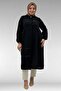 68031 Plus Size Linen Shirt with Stripe Detail - Black
