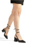 Black Leather, Pointed Toe, Open Back, Tie-Up with Straps, 7cm Covered Heel, New Season