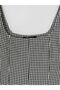 Lcw Comfort Black Square Neck Plaid Waist-Sitting Dress - 7