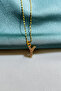 Zircon Stone Minimal Letter Steel Chain Necklace - 2