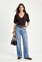 Women's Alena Waist-Fitted V-Neck Short Sleeve Knitted Brown Blouse - 3