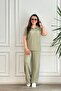 Polo Collar Ribbed Stone Embroidered Short Sleeve Set - 4