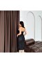 Black Sweetheart Neckline Strapless Sequined Midi Evening Dress - 6