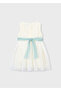 Girl's Embroidered Tulle Dress Ecru - 03919 - 5
