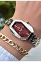 Rectangular Women's Wristwatch - Adjustable Chain Steel Band - Comes with Bracelet Gift - 5