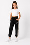 Mişil 19805-26 Girls' Sweatpants with Double Cream Stripes and Elastic Cuffs