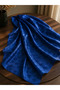 Madame Polo Blue Color Lara Crowfoot Patterned Cotton Soft Jacquard Shawl Sare Series - 3