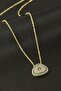 Ilkeshop Oval Evil Eye Zircon Stone Necklace (215107) - Yellow - 2