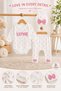 Baby Girl 3-Piece Set Heart Patterned Bodysuit Top and Bottom Seasonal Set 3 6 9 Months - 2