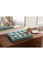 Watch and Jewelry Stand with 12 Compartments, Suede Fabric Covering on Mdf, Domestic Production - 3