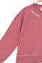 Girl's Contrast Stitching Letter Printed 100% Cotton Pink Sweatshirt - Children's Sweatshirt with Ornamental Stitching - 4