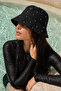Remsa Stone Detailed Tie-Up Bucket Hat Rşbuc-04 Black01 - 2