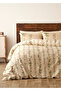 100% Cotton Satin Flora Double Duvet Cover Set Beige (200X220 cm)