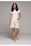 Slim Fit Round Neck Solid Women's White Short Sleeve T-Shirt - 3