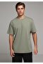 Comfort Fit Round Neck Plain Men's Green Short Sleeve T-Shirt