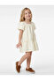 Square Neck Ruffle Bow Detail Short Sleeve Dress