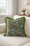 Tropical Parrot and Exotic Leaf Garden Khaki Tassel Throw Pillow Cover - 4