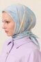 Watercolor Cotton Viscose Scarf - Blue - 4