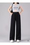 Women's Black -Sweatpants- Oversize Comfortable Casual Daily Sweatpants with Adjustable Waist and Washable Fabric