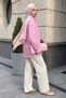 Pink Shirt with Ruffle Detail on the Collar and Sleeves - 5