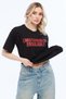 Text Printed 24/1 Black 100% Cotton Oversize Tshirt - 2
