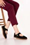 Genuine Leather Round Toe Anatomical Sole Comfortable Daily Ballet Flats Es.310 Black Suede - 4