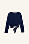 F8572Axnv134 Navy Blue Belted Long Sleeve T-Shirt - 8