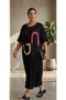 Plus Size Stylish Oversized Dress with Pockets and Stone Accents