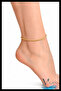 Gold Dorika Cut Stone Anklet |   Minimal Chain Design |   Adjustable Foot Brace