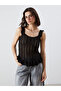 Sparkling Choices by Shining Store U Roba Collar Openwork Ruffle Knitwear Blouse