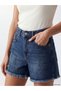 Indigo high waist women's jean shorts - 3