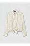 Lcw Modest Ecru Polka Dot Voile Women's Shirt - 5