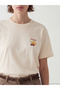 Yellow Printed Oversize Cotton Women's T-Shirt - 5