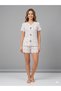 Yazlik Karyoka Stitched Short Sleeve Women's Shorts Set - 2