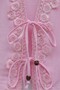 Linen Look Suit with Tie Front, Lace Detail, and Lined Skirt - Pink - 3