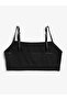 3-Piece Black Cotton / Elastane Girls' Lace Bottom Bustier Set Lcalisa - 5